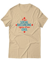 T-Shirt Αντρικό - Social Distance Cool - Color Thumbnail Μπεζ