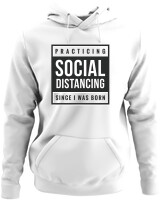 Φούτερ με κουκούλα - Social Distance - Color Thumbnail ΄Ασπρο