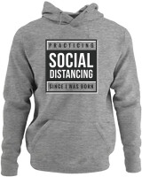 Φούτερ με κουκούλα - Social Distance - Color Thumbnail Γκρι Μελανζέ