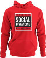 Φούτερ με κουκούλα - Social Distance - Color Thumbnail Κόκκινο