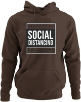 Φούτερ με κουκούλα - Social Distance - Color Thumbnail Καφέ