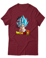 T-Shirt Unisex - Son Goku - Color Thumbnail Σκούρο Κόκκινο