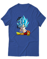T-Shirt Unisex - Son Goku - Color Thumbnail Μπλε Ρουά