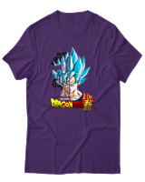 T-Shirt Unisex - Son Goku - Color Thumbnail Σκούρο Μωβ