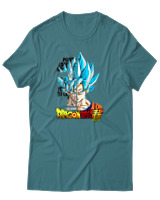 T-Shirt Unisex - Son Goku - Color Thumbnail Μπλε Πράσινο