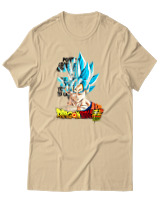 T-Shirt Unisex - Son Goku - Color Thumbnail Μπεζ