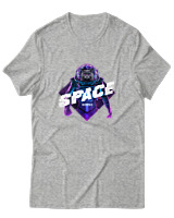 T-Shirt Αντρικό - Space Cat Astronaut - Color Thumbnail Γκρι Μελανζέ