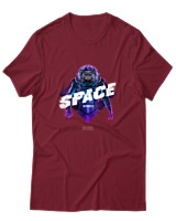 T-Shirt Αντρικό - Space Cat Astronaut - Color Thumbnail Σκούρο Κόκκινο