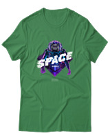 T-Shirt Αντρικό - Space Cat Astronaut - Color Thumbnail Πράσινο