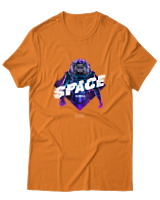 T-Shirt Αντρικό - Space Cat Astronaut - Color Thumbnail Πορτοκαλί