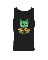 Αμάνικο Μπλουζάκι Αντρικό - Space Cat Hungry - Color Thumbnail Μαύρο