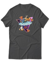 T-Shirt Αντρικό - Space Pizza Cat - Color Thumbnail Ανθρακί
