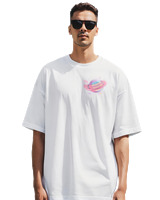 Oversized T-shirt Αντρικό - Spaceman - Color Thumbnail ΑΣΠΡΟ
