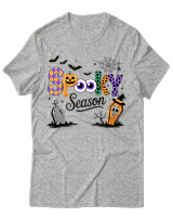 T-Shirt Unisex - Spooky Season - Color Thumbnail Γκρι Μελανζέ