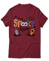 T-Shirt Unisex - Spooky Season - Color Thumbnail Σκούρο Κόκκινο