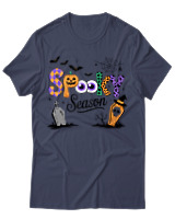 T-Shirt Unisex - Spooky Season - Color Thumbnail Μπλε Γκρι