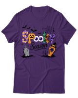 T-Shirt Unisex - Spooky Season - Color Thumbnail Σκούρο Μωβ