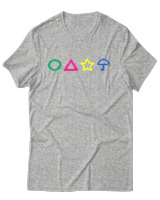 T-Shirt Αντρικό - Squid Symbols - Color Thumbnail Γκρι Μελανζέ