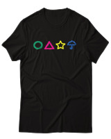 T-Shirt Αντρικό - Squid Symbols - Color Thumbnail Μαύρο