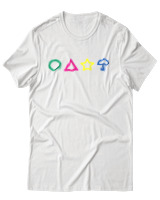 T-Shirt Αντρικό - Squid Symbols - Color Thumbnail Άσπρο
