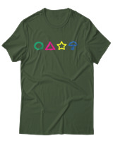 T-Shirt Αντρικό - Squid Symbols - Color Thumbnail Κυπαρισσί