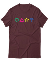 T-Shirt Αντρικό - Squid Symbols - Color Thumbnail Μπορντό