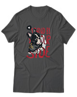 T-Shirt Αντρικό - Stand By Yourside - Color Thumbnail Ανθρακί