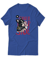 T-Shirt Αντρικό - Stand By Yourside - Color Thumbnail Μπλε Ρουά