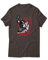 T-Shirt Αντρικό - Stand By Yourside - Color Thumbnail Καφέ