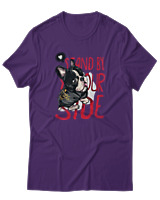 T-Shirt Αντρικό - Stand By Yourside - Color Thumbnail Σκούρο Μωβ