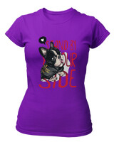 T-Shirt Στενή Γραμμή - Stand By Yourside - Color Thumbnail Σκούρο Μωβ
