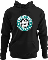 Φούτερ με κουκούλα - Starpugs Coffee - Color Thumbnail Μαύρο