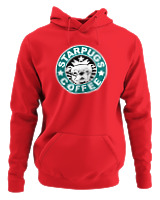 Φούτερ με κουκούλα - Starpugs Coffee - Color Thumbnail Κόκκινο