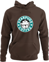 Φούτερ με κουκούλα - Starpugs Coffee - Color Thumbnail Καφέ