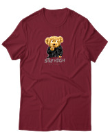 T-Shirt Αντρικό - Stay High - Color Thumbnail Σκούρο Κόκκινο
