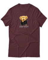 T-Shirt Αντρικό - Stay High - Color Thumbnail Μπορντό