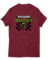 T-Shirt Αντρικό - Stay Weird Keep Smiling - Color Thumbnail Σκούρο Κόκκινο