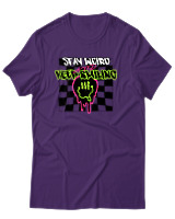 T-Shirt Αντρικό - Stay Weird Keep Smiling - Color Thumbnail Σκούρο Μωβ