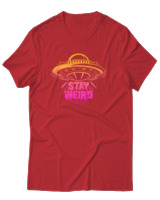 T-Shirt Αντρικό - Stay Weird - Color Thumbnail Κόκκινο