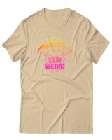 T-Shirt Αντρικό - Stay Weird - Color Thumbnail Μπεζ