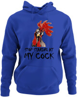 Φούτερ με κουκούλα - Stop Staring At My Cock - Color Thumbnail Μπλε Ρουά