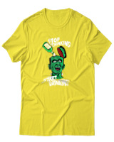 T-Shirt Unisex - Stop Thinking Start Drinking - Color Thumbnail Κίτρινο