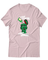 T-Shirt Unisex - Stop Thinking Start Drinking - Color Thumbnail Απαλό Ροζ