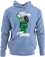 Φούτερ με κουκούλα - Stop Thinking Start Drinking - Color Thumbnail Blue Carolina
