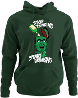 Φούτερ με κουκούλα - Stop Thinking Start Drinking - Color Thumbnail Κυπαρισσί