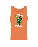Αμάνικο Μπλουζάκι Αντρικό - Stop Thinking Start Drinking - Color Thumbnail Peach