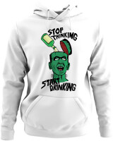Φούτερ με κουκούλα - Stop Thinking Start Drinking - Color Thumbnail ΄Ασπρο