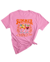 T-Shirt Woman Fashion Γυναικείο - Summer Babe - Color Thumbnail PINK