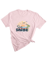 T-Shirt Woman Fashion Γυναικείο - Sun Shine - Color Thumbnail PALE PINK