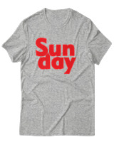 T-Shirt Unisex - Sunday - Color Thumbnail Γκρι Μελανζέ